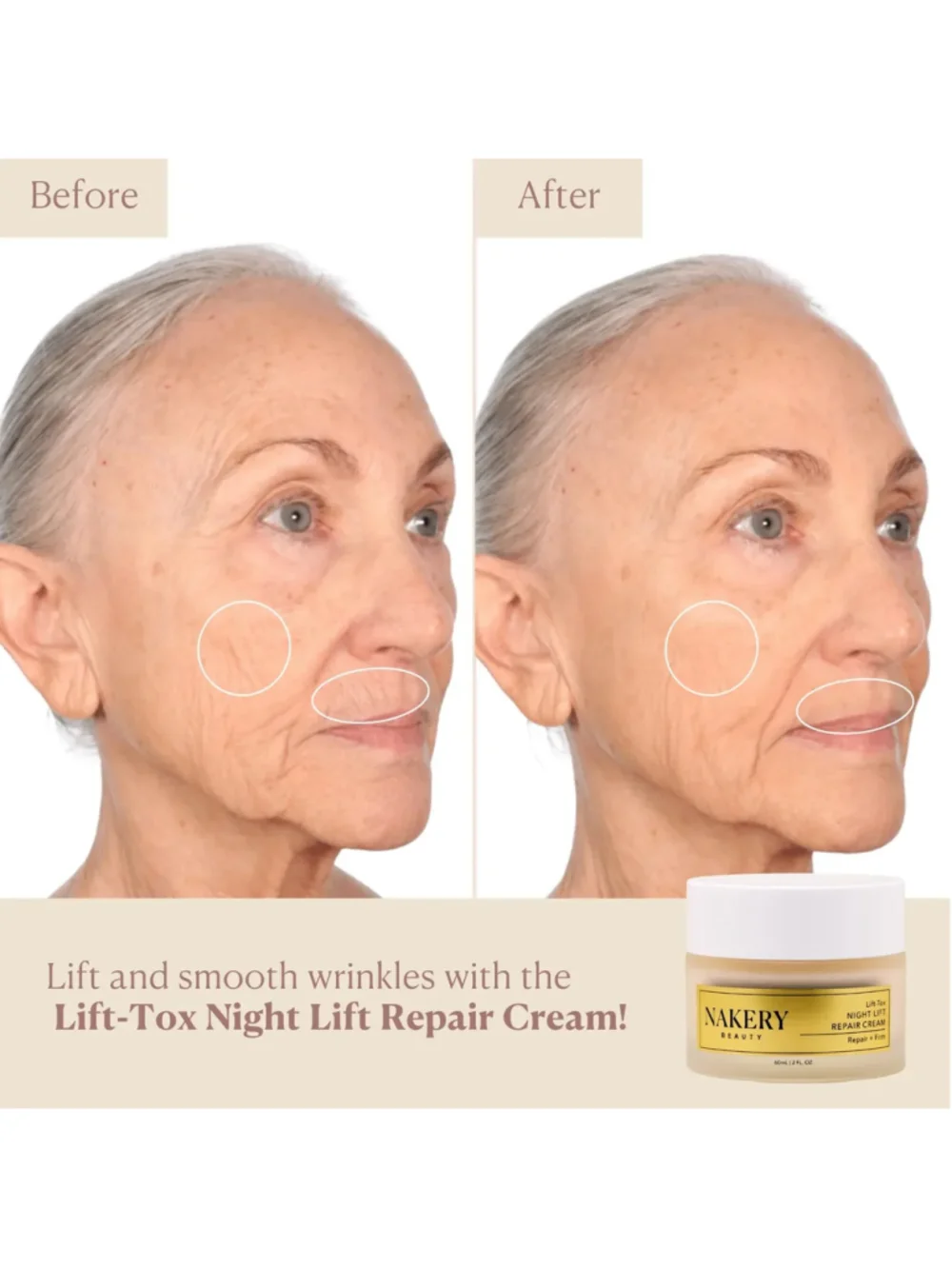 NAKERY Lift-TOX Night Lift Repair Cream 60ml Brand New NIB